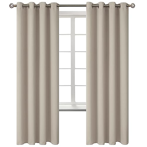 BGment Room Darkening Curtains 72 Inches Long - Grommet Thermal Insulated Drapes Window Treatment Curtains for Bedroom, 2 Panels, 52 x 72 Inch, Camel