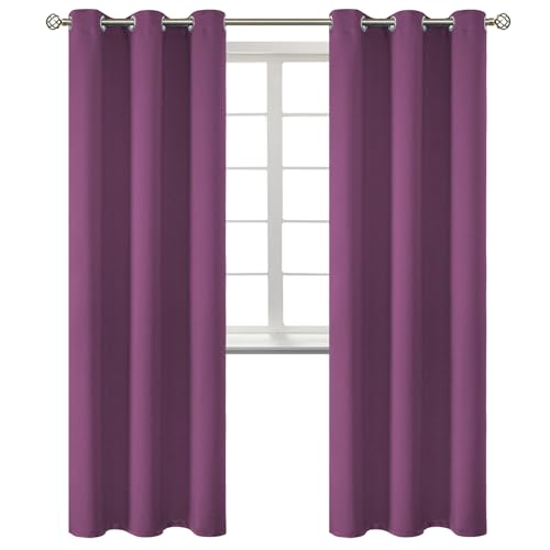 BGment Room Darkening Curtains 84 Inches Long - Grommet Thermal Insulated Drapes Window Treatment Curtains for Bedroom, 2 Panels, 42 x 84 Inch, Eggplant Purple