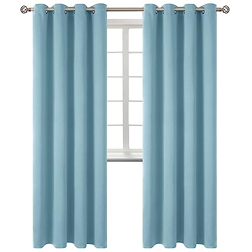 BGment Room Darkening Curtains 84 Inches Long - Grommet Thermal Insulated Drapes Window Treatment Curtains for Bedroom, 2 Panels, 52 x 84 Inch, Greyish Blue