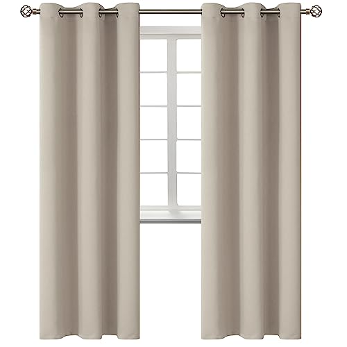 BGment Room Darkening Curtains 84 Inches Long - Grommet Thermal Insulated Drapes Window Treatment Curtains for Bedroom, 2 Panels, 42 x 84 Inch, Camel