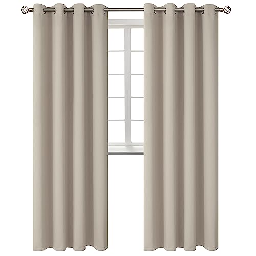 BGment Room Darkening Curtains 108 Inches Long - Grommet Thermal Insulated Drapes Window Treatment Curtains for Bedroom, 2 Panels, 52 x 108 Inch, Camel
