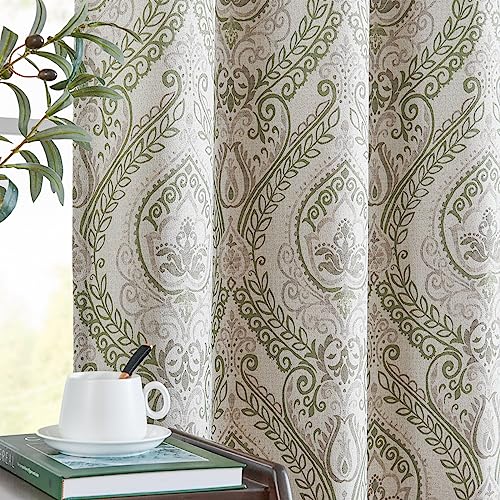jinchan Linen Textured Curtains 96 Inches