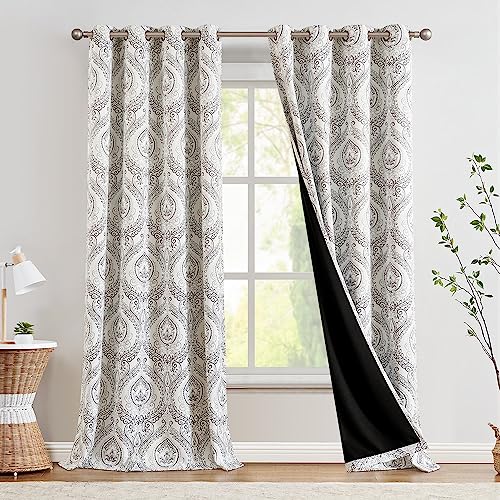 jinchan Blackout Curtains 96 Inches Long Grey