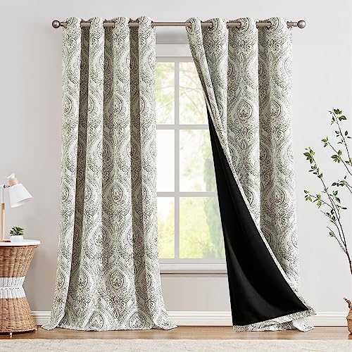 jinchan Blackout Curtains 96 Inches Sage Green