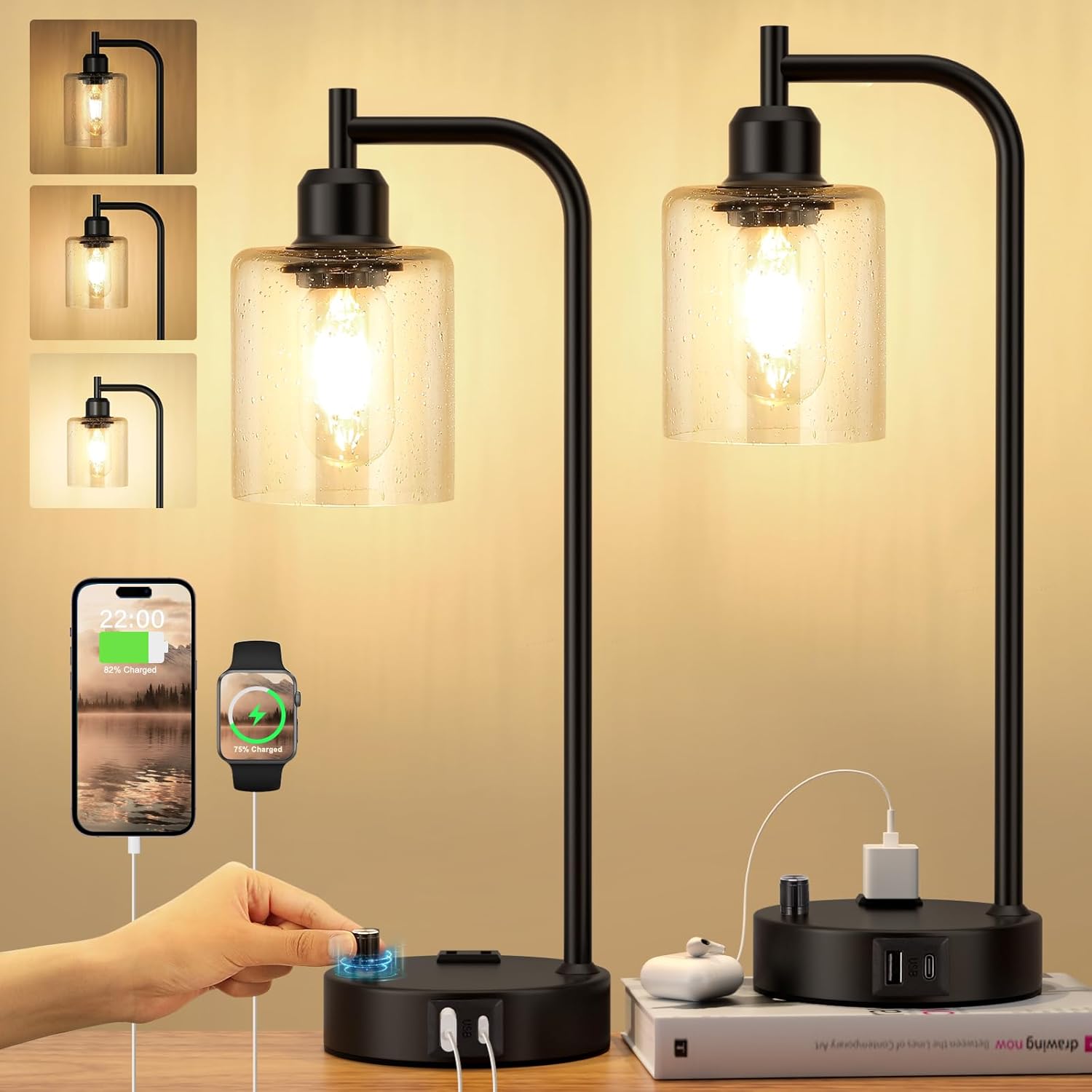 Innqoo Industrial Table Lamps (Set of 2)