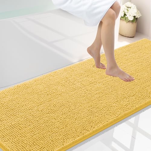 Smiry Luxury Chenille Bathroom Rugs 70x24 (Yellow)
