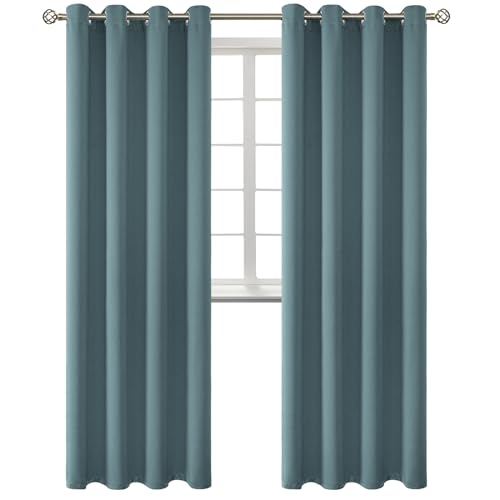 BGment Room Darkening Curtains 95 Inches Long - Grommet Thermal Insulated Drapes Window Treatment Curtains for Bedroom, 2 Panels, 52 x 95 Inch, Stone Blue