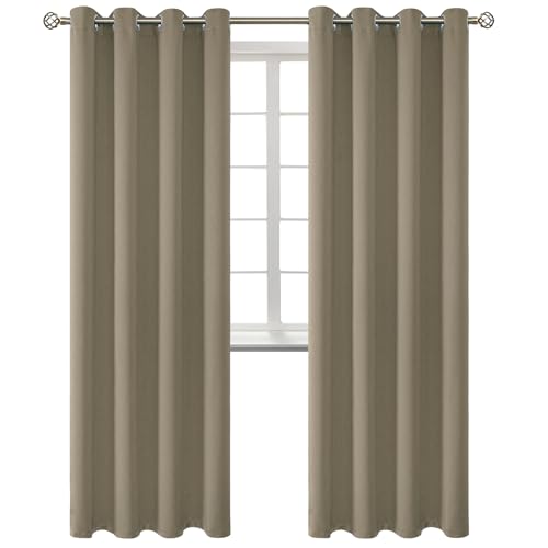 BGment Room Darkening Curtains 84 Inches Long - Grommet Thermal Insulated Drapes Window Treatment Curtains for Bedroom, 2 Panels, 52 x 84 Inch, Cocoa