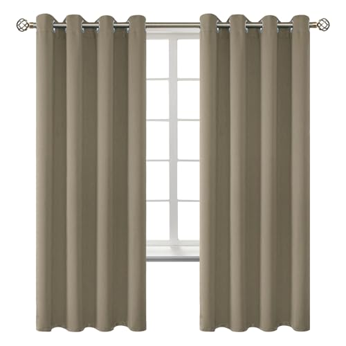 BGment Room Darkening Curtains 72 Inches Long - Grommet Thermal Insulated Drapes Window Treatment Curtains for Bedroom, 2 Panels, 52 x 72 Inch, Cocoa