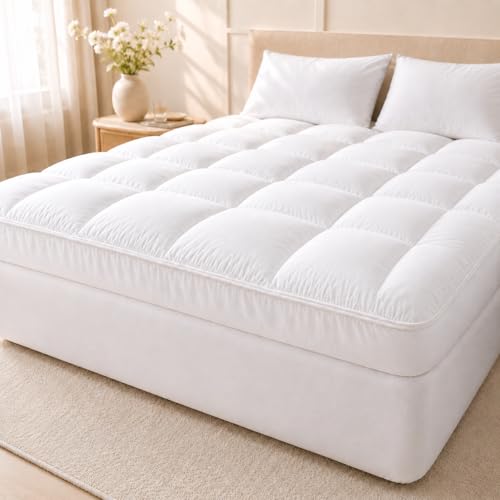 SafeRest Cloud Guard Hybrid Mattress Protector & Pad (Extra Padded) - Waterproof Quilted Pillow Top Mattress Cover - Thick, Plush, Fitted Mattress Topper for Bed - Twin XL Size