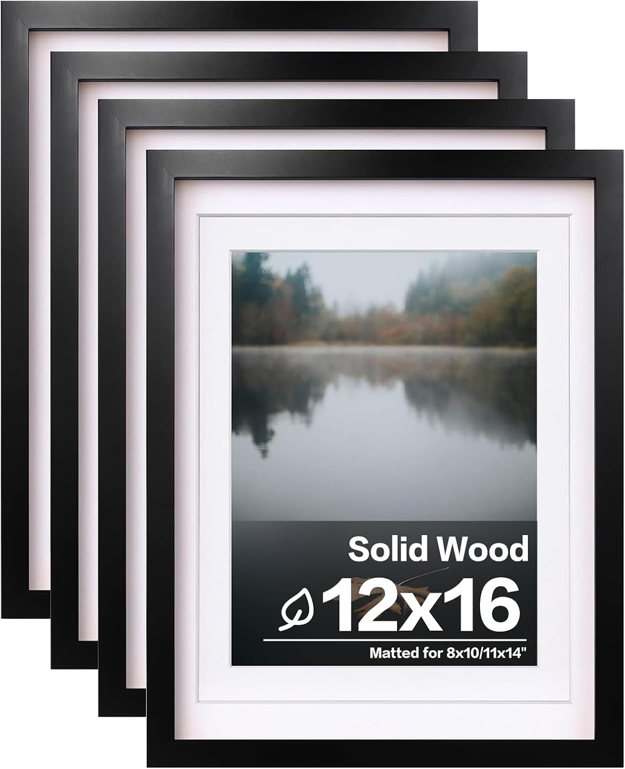 Egofine 12x16 Picture Frames Set of 4 (Black)