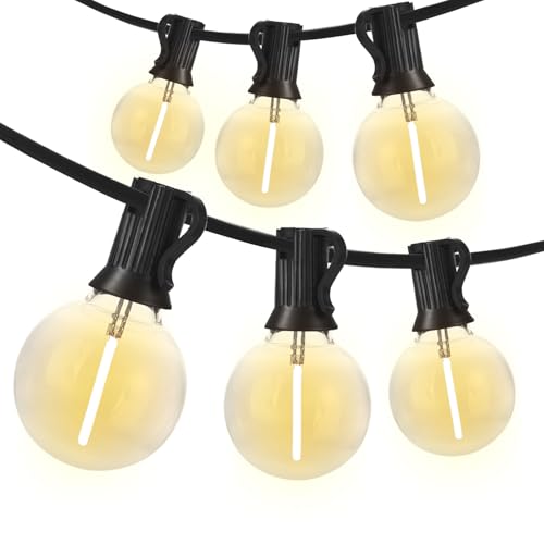 SUNTHIN Outdoor String Lights 194FT, G40 Led Patio Lights with Shatterproof Bulbs, Waterproof Dimmable Hanging Connectable Globe Outdoor Lights for Cafe, Backyard, Balcony, Party (97ft * 2 Pack)