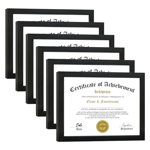 DEKWINN 8.5x11 Picture Frames (Set of 6)