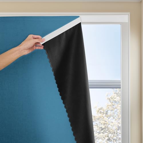 Magic Tape Stick on Portable Curtains (Dark Blue)
