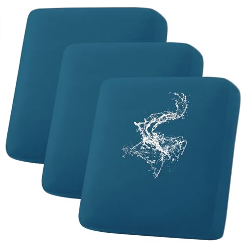 hyha Waterproof Couch Cushion Covers, Stretch Sofa Couch Seat Slipcover for Dog Washable, Non-Slip Waterproof Outdoor Cushion Covers for Patio Furniture Replacement (3 Pieces, Deep Teal)