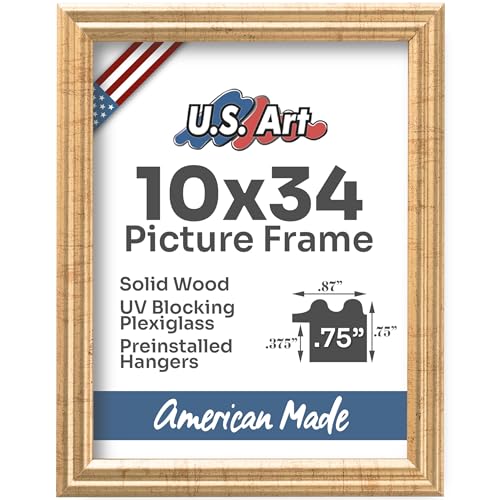 Antique Gold 10x34 Picture Frame