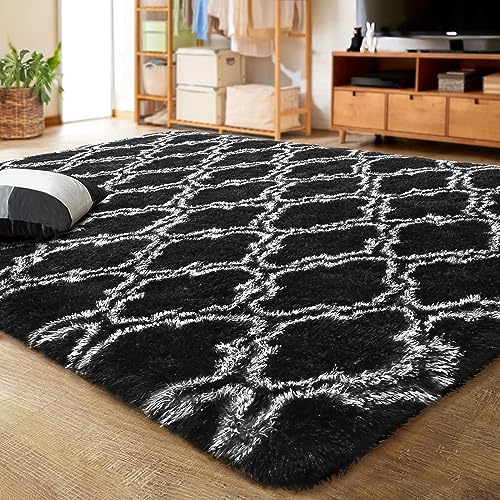 LOCHAS Luxury Shag 6x9 (Black/White)
