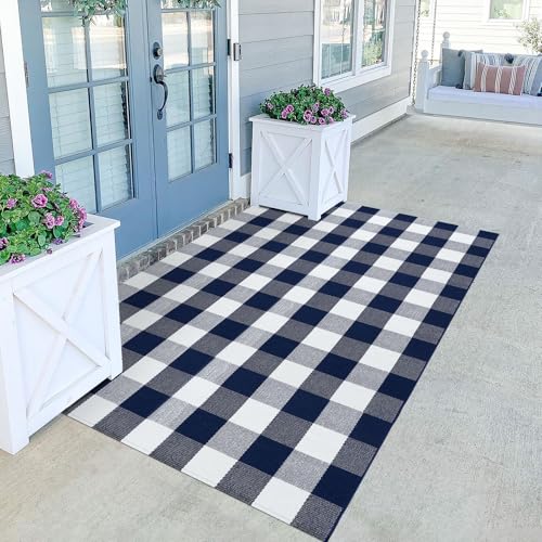 KILOCOCO Buffalo Plaid Checkered Rug 4'x6'