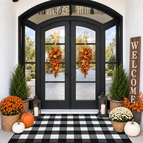 FONEYI Buffalo Plaid Outdoor Rug