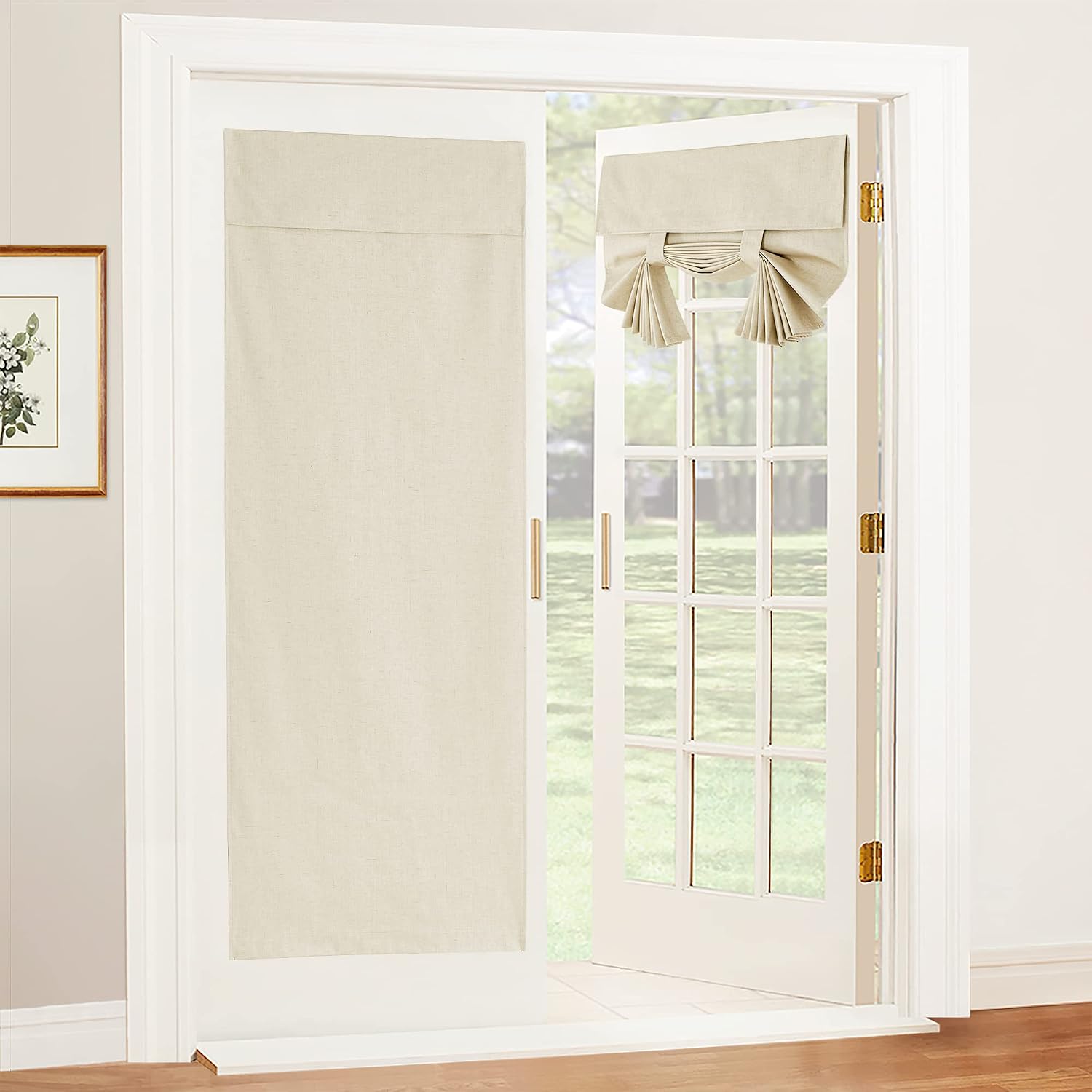 RYB HOME 100% Blackout Tricia Door Curtains (Beige)