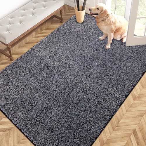 PURRUGS Easy Care Area Rug (Bluish Grey-Black)
