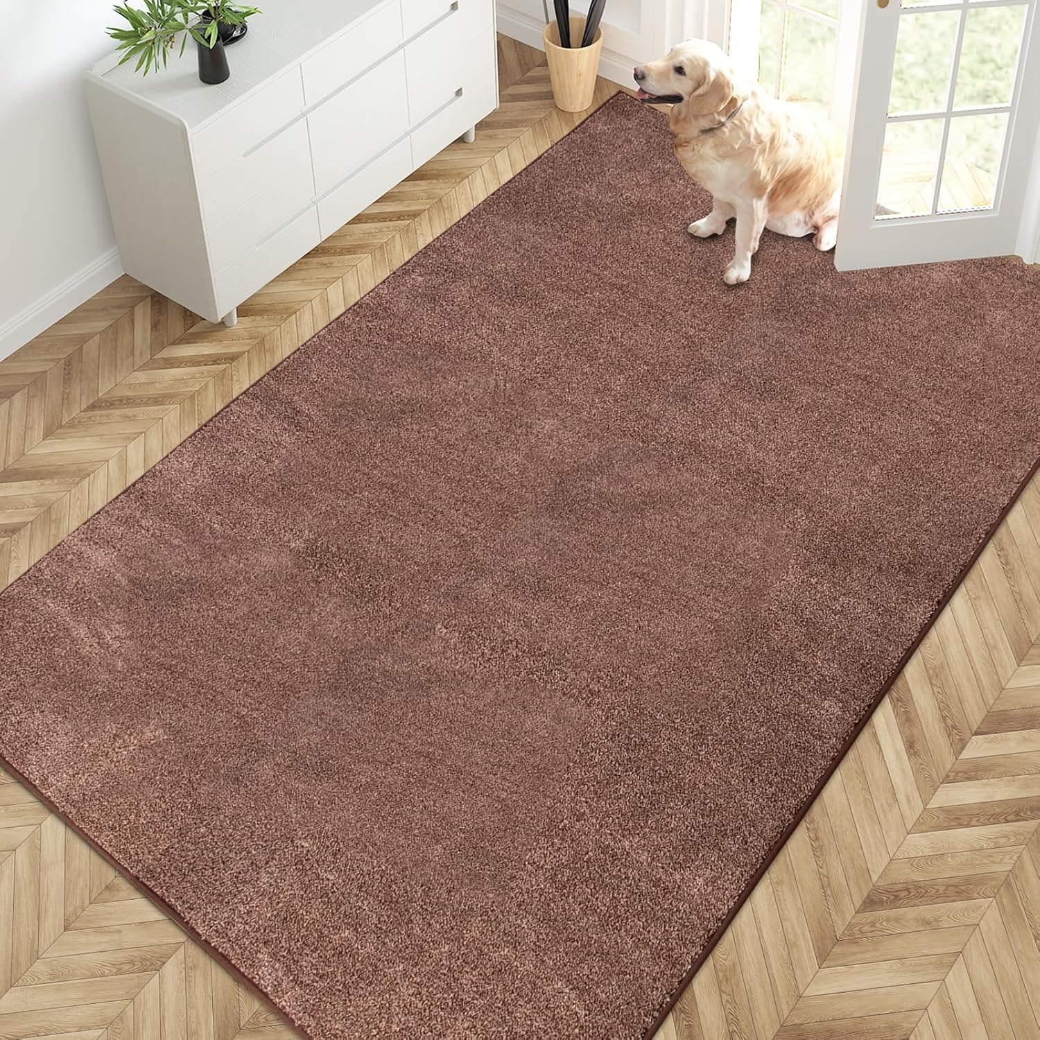 PURRUGS Easy Care Area Rug 4.5ft x 7ft (Brown)