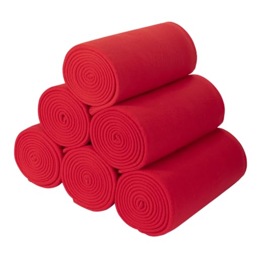 CAI TENG Fleece Throw Blankets Bulk Soft Lightweight Solid Warm Kids Blanket Cozy Christmas Fleece Blanket for Couch Bed Travel Wedding Gifts Outdoor 6 Pack Red 50 x 60 inch