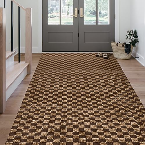 Outdoor/Indoor 4ft x 51ft Runner Rug, Hallway Custom Sizes Non-Slip Rubber Backing Area Runner Rugs Waterproof Carpet Rugs for Kitchen Entryway Balcony Garage Stair Laundry