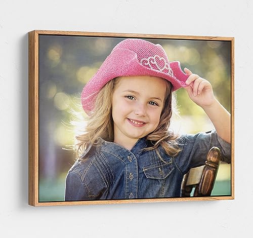 Personalized Custom Canvas Prints: Photo On Canvas (Light Oak 18X24)- Transform Your Photos into Stunning Framed Wall Art Digitally Printed Photo To Canvas Ideal for Home Decor Gifts Keepsakes
