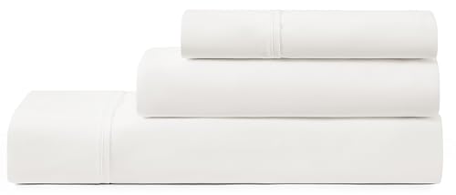 UGG Twin Sheet Set, 3-Piece Luxury Cooling Twin Sheets Set, Deep Pockets, Premium Bedding with 1 Pillow Sham, Machine Washable, for Dorm Essentials & College Bedding, White (Hedi)