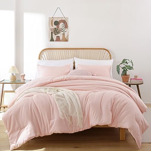 ROSGONIA Twin/Twin XL Comforter Set (Blush)