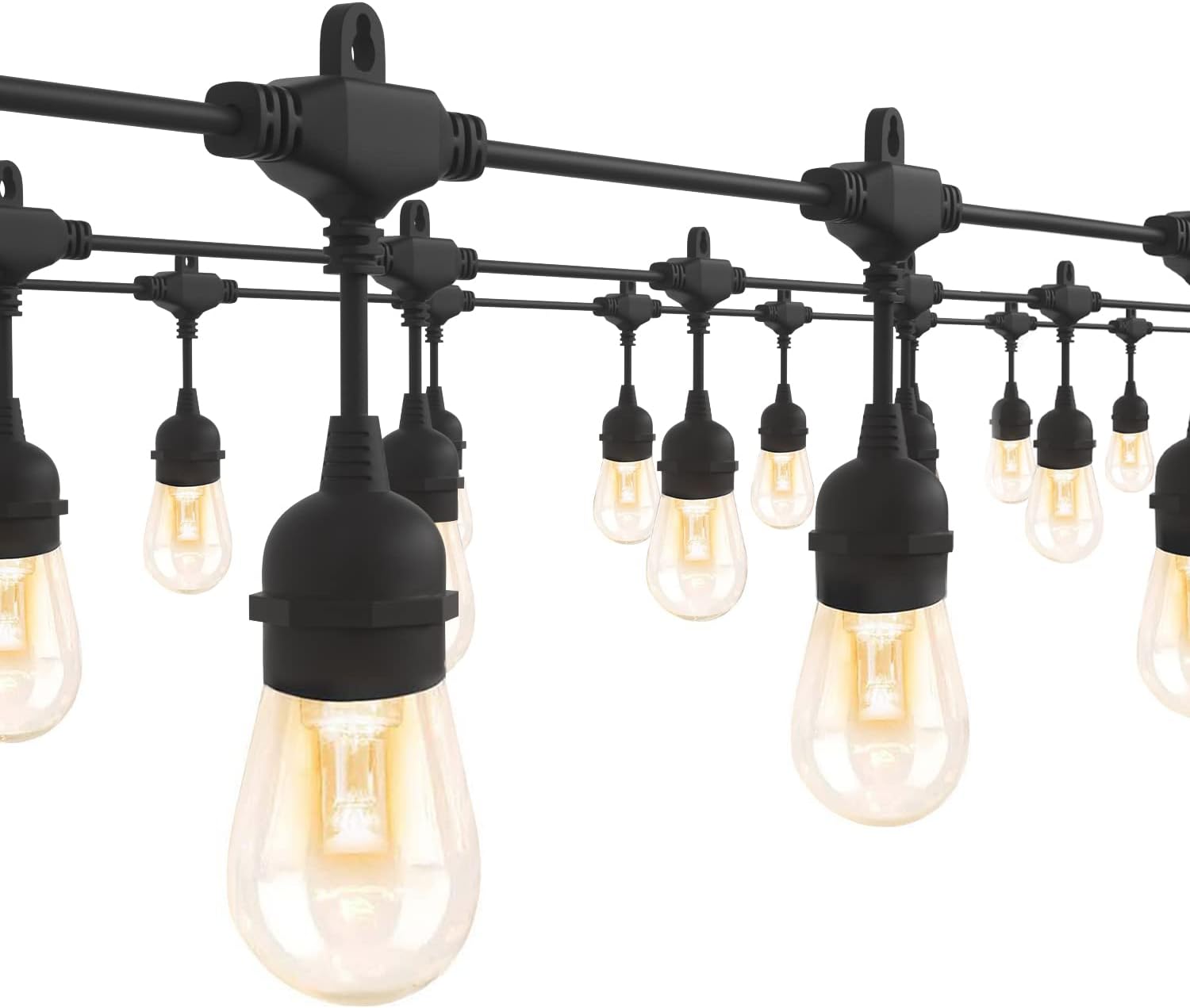 GANA 12V Low Voltage & Safe LED Outdoor String Lights,75FT 24 Shatterproof Bulbs, 2200K Warm White Pergola Lights for Your House's, Garden, Fence, Porch,Balcony,and Bistro