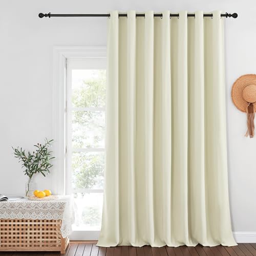 NICETOWN Beige Blackout Sliding Door Curtain (95")