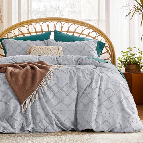 Bedsure Boho Duvet Cover (Light Grey)