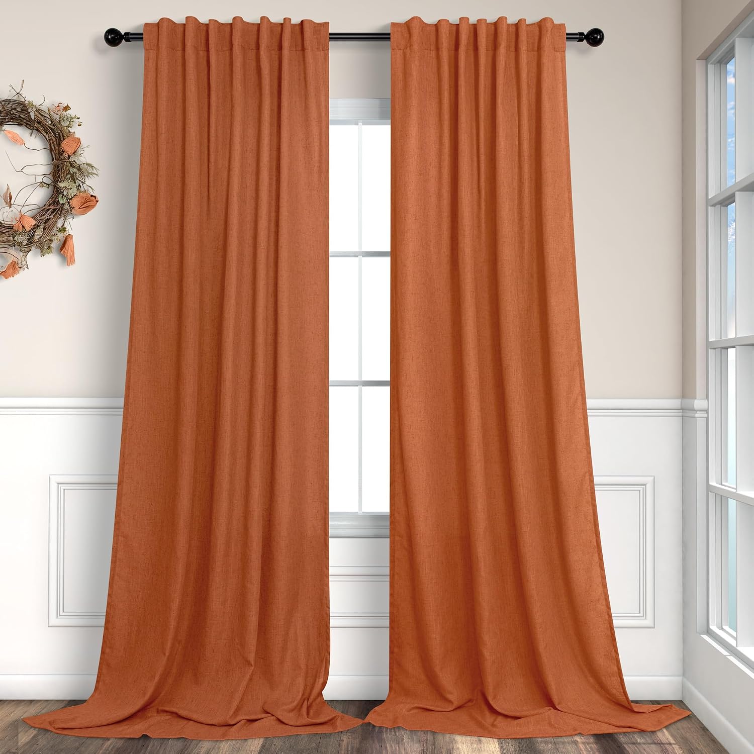 Pitalk Burnt Orange 102 inch Drapes