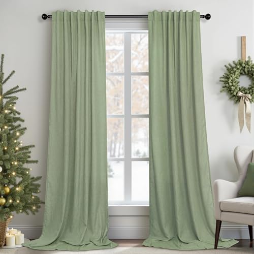 Pitalk Sage Green Curtains 102"