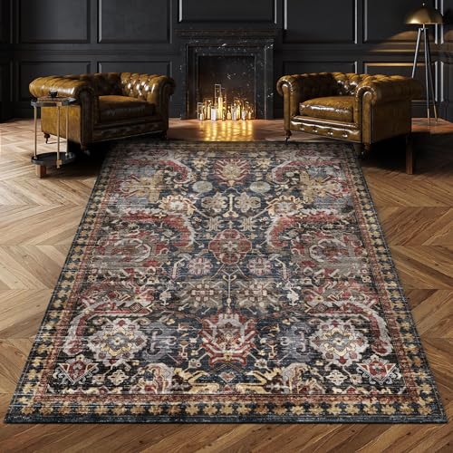 RUGSURE Washable Area Rug (Rust, 5' x 7')