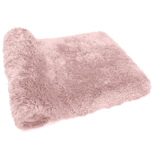 FIFU Bathroom Runner Rug 24" W x 60" L, Bath Mats for Bathroom, Bedroom & Kitchen, Non-Slip Rubber Latex Backing, Comfort & Soft Shower Bathmat & Carpet for Sink, Home & Hallways, Pink