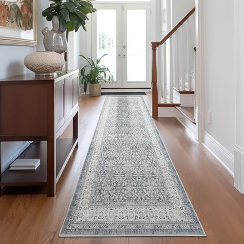 jinchan Hallway Runner Rug 3x7 Grey Vintage