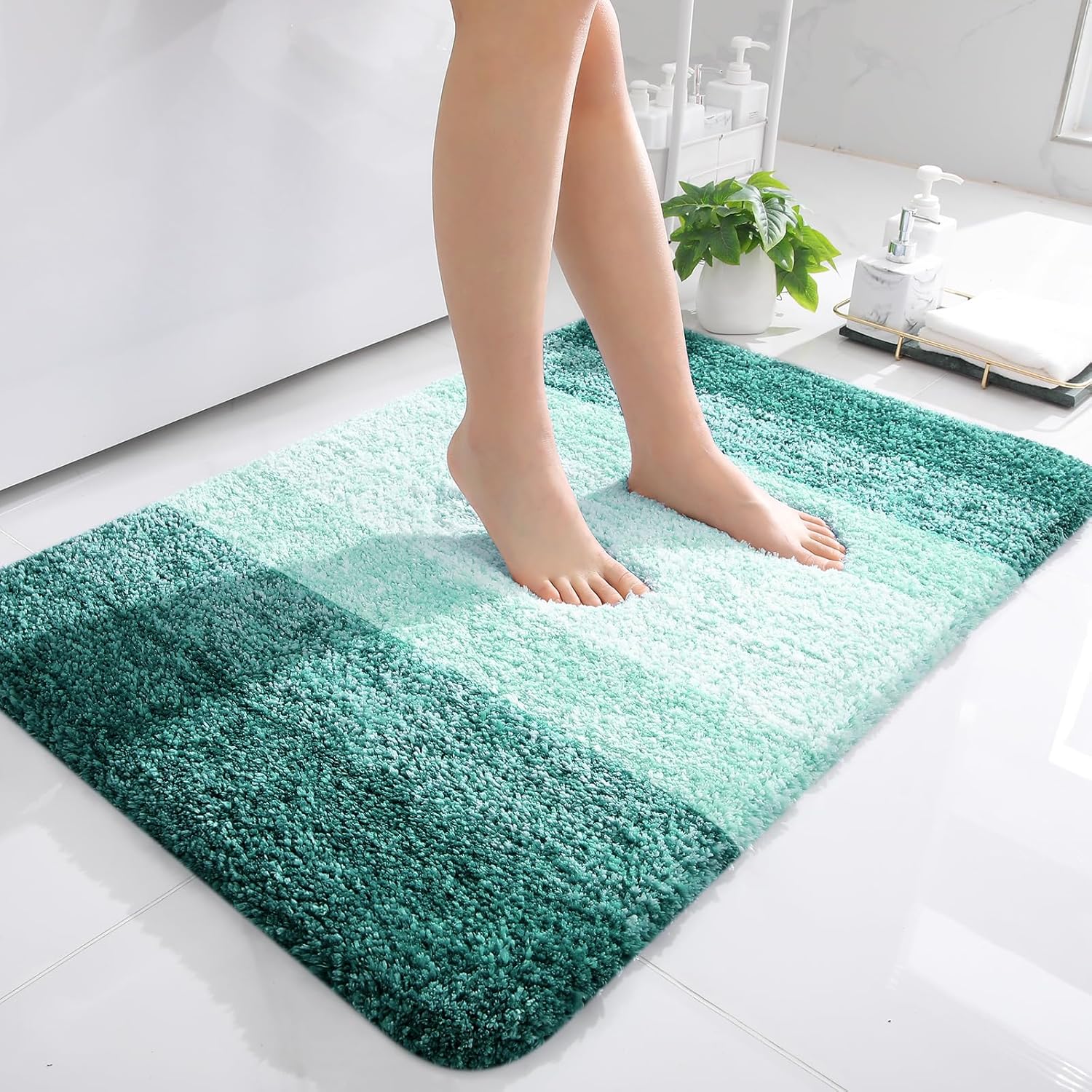 OLANLY Bathroom Rugs Mat 36x24 (Blackish Green)