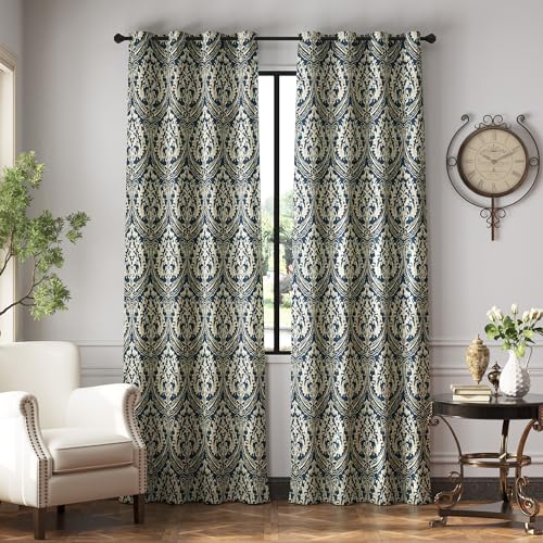 jinchan Blue Damask Blackout