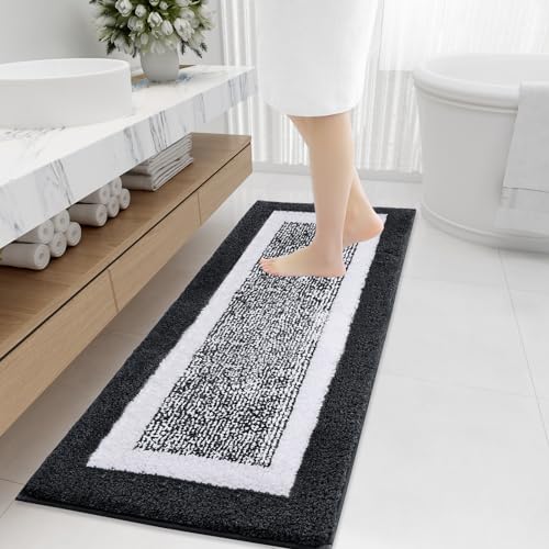 OLANLY Bathroom Rugs 47x20 (Black)