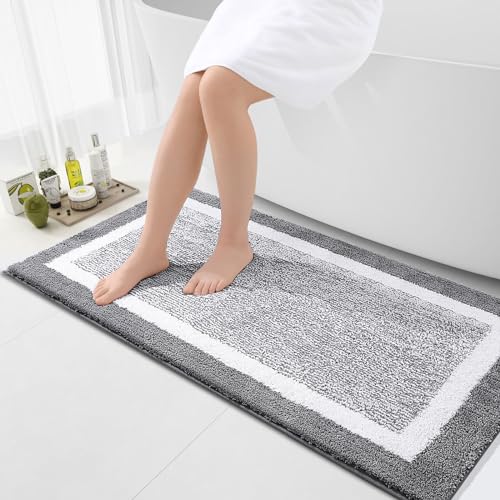 OLANLY Bathroom Rugs 44x24 (Grey)