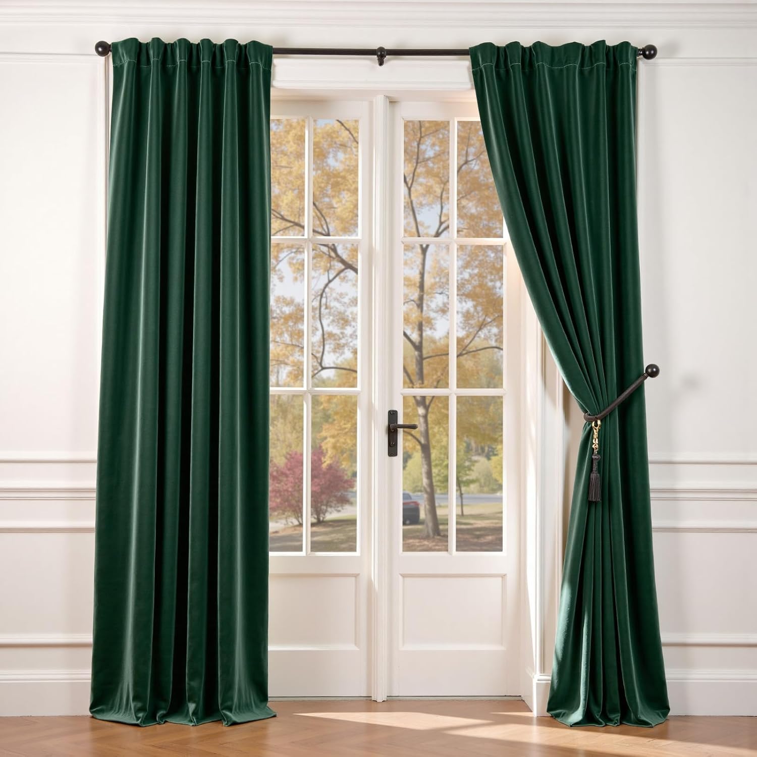 Lazzzy Green Velvet Curtains 84 Inch