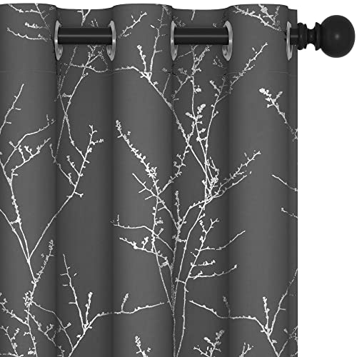Deconovo Silver Branch Foil Print