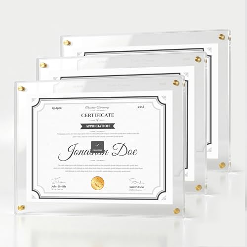 Kalami 3 Pack 8.5x11 Acrylic Wall Mount Frame