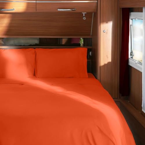 Mellanni RV Short Queen Sheets (Poppy Orange)
