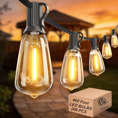 DAMAING Outdoor String Lights 400FT (4 x 100FT)