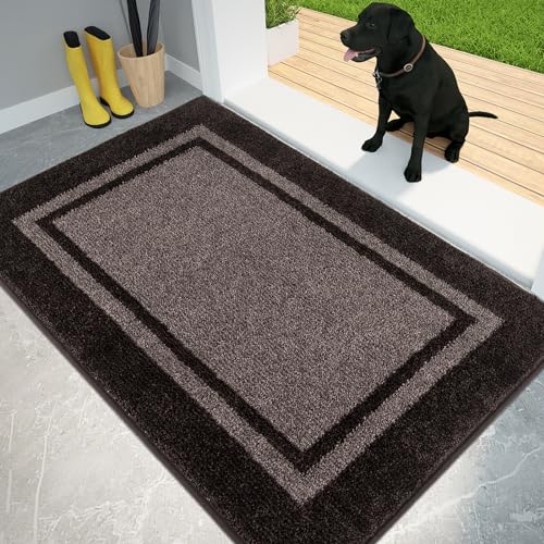 PURRUGS Dirt Trapping Door Mat 32" x 48" (Grayish Brown & Coffee)