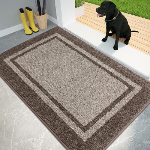 PURRUGS Dirt Trapping Door Mat 32" x 48" (Beige & Grayish Brown)